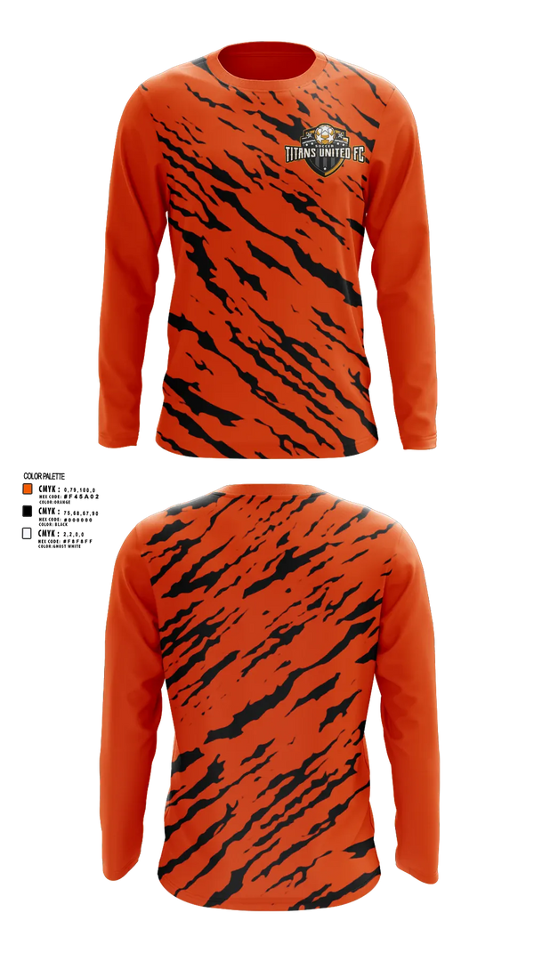 Long Sleeve Performance Shirt, TITANS UNITED FC, Men's Soccer, Teamtime, Team time, sublimation, custom sports apparel, team uniforms, spirit wear, spiritwear, sports uniforms, custom shirts, team store, custom team store, fundraiser sports, apparel fundraiser