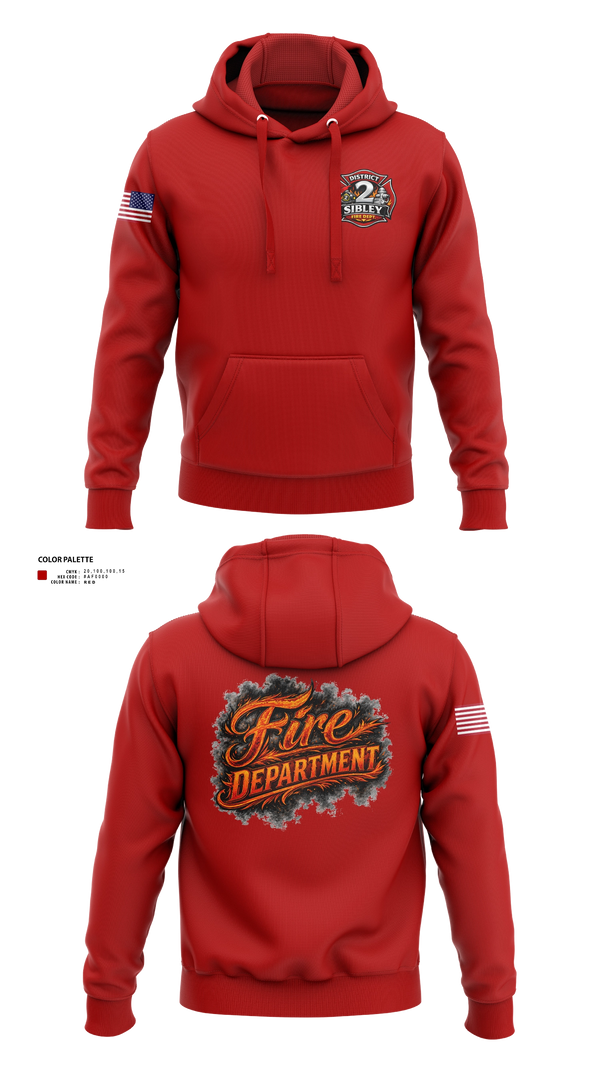 Hoodie, Sibley District 2, Fire Department, Teamtime, Team time, sublimation, custom sports apparel, team uniforms, spirit wear, spiritwear, sports uniforms, custom shirts, team store, custom team store, fundraiser sports, apparel fundraiser