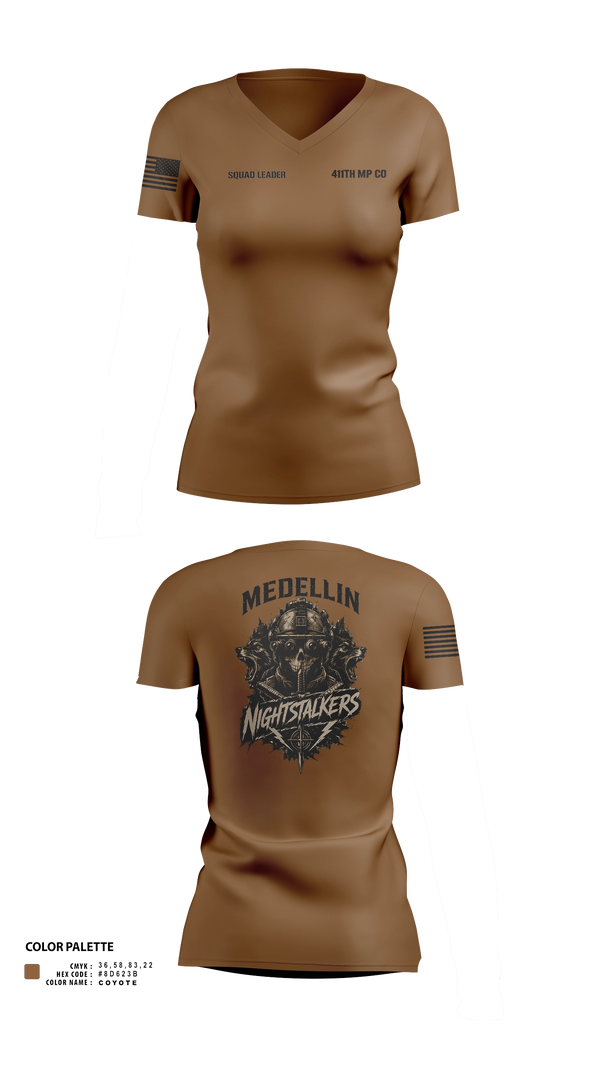 Womens Short Sleeve Vneck Shirt, 411TH MP CO, Army, Teamtime, Team time, sublimation, custom sports apparel, team uniforms, spirit wear, spiritwear, sports uniforms, custom shirts, team store, custom team store, fundraiser sports, apparel fundraiser
