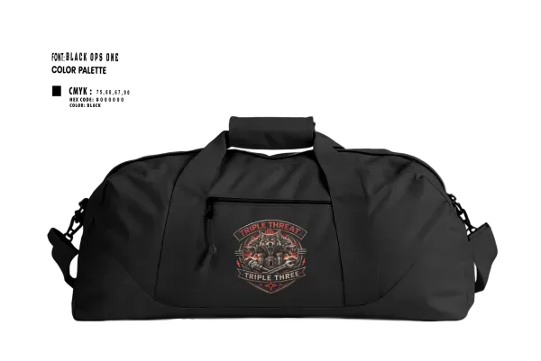 Duffle Bag, 333rd Triple Threat Bag, Army, Teamtime, Team time, sublimation, custom sports apparel, team uniforms, spirit wear, spiritwear, sports uniforms, custom shirts, team store, custom team store, fundraiser sports, apparel fundraiser
