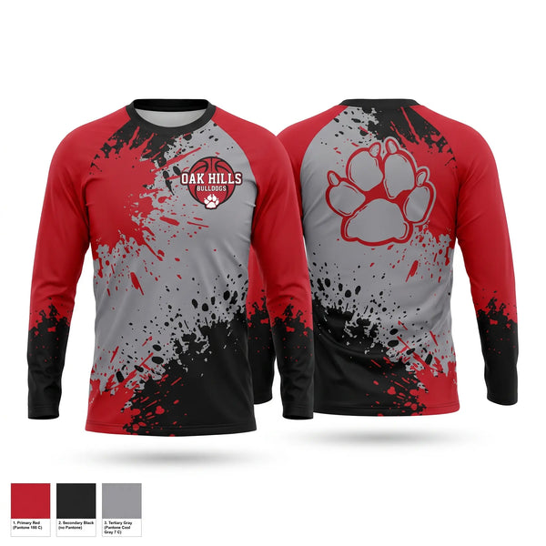 Long Sleeve Performance Shirt, Oakhills high school, Men's Basketball, Teamtime, Team time, sublimation, custom sports apparel, team uniforms, spirit wear, spiritwear, sports uniforms, custom shirts, team store, custom team store, fundraiser sports, apparel fundraiser