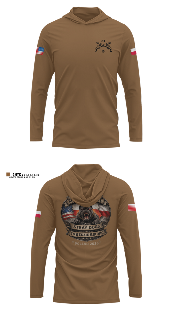 Long Sleeve Hooded Sun Shirt, 2228TH MP CO 3rd PLT, National Guard, Teamtime, Team time, sublimation, custom sports apparel, team uniforms, spirit wear, spiritwear, sports uniforms, custom shirts, team store, custom team store, fundraiser sports, apparel fundraiser
