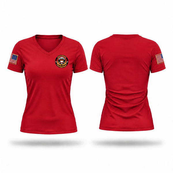 Womens Short Sleeve Vneck Shirt, Quanah volunteer fire department, Fire Department, Teamtime, Team time, sublimation, custom sports apparel, team uniforms, spirit wear, spiritwear, sports uniforms, custom shirts, team store, custom team store, fundraiser sports, apparel fundraiser