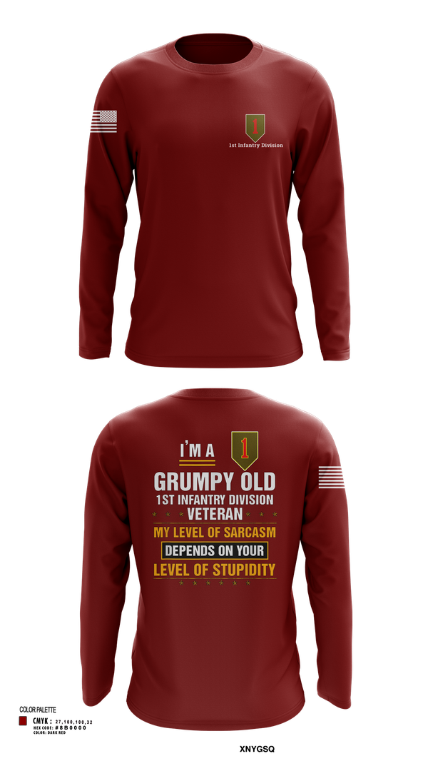 Long Sleeve Performance Shirt, 1st Infantry Division, , Teamtime, Team time, sublimation, custom sports apparel, team uniforms, spirit wear, spiritwear, sports uniforms, custom shirts, team store, custom team store, fundraiser sports, apparel fundraiser