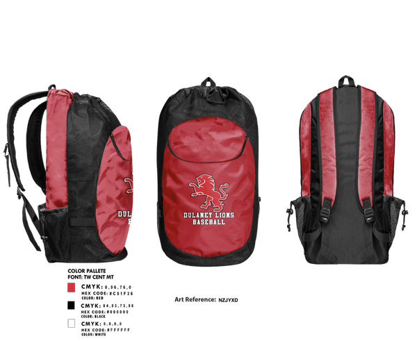 Gear Bag, Dulaney Lions Baseball, Baseball, Teamtime, Team time, sublimation, custom sports apparel, team uniforms, spirit wear, spiritwear, sports uniforms, custom shirts, team store, custom team store, fundraiser sports, apparel fundraiser