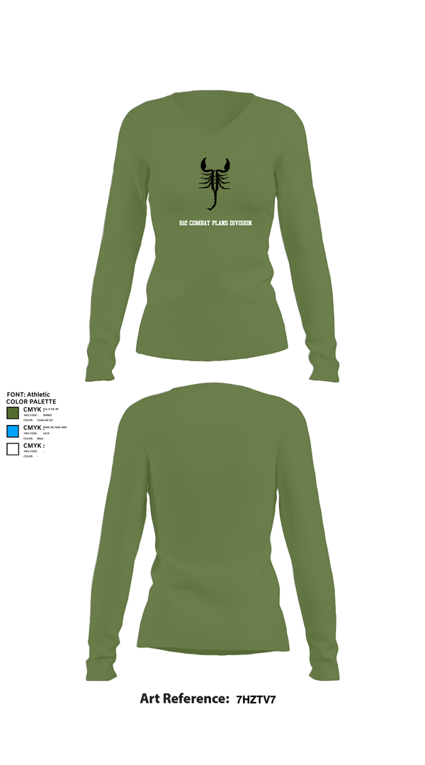Womens Long Sleeve Vneck Shirt, 612 Combat Plans Division, , Teamtime, Team time, sublimation, custom sports apparel, team uniforms, spirit wear, spiritwear, sports uniforms, custom shirts, team store, custom team store, fundraiser sports, apparel fundraiser