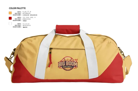 Duffle Bag, Big Boom, Softball, Teamtime, Team time, sublimation, custom sports apparel, team uniforms, spirit wear, spiritwear, sports uniforms, custom shirts, team store, custom team store, fundraiser sports, apparel fundraiser