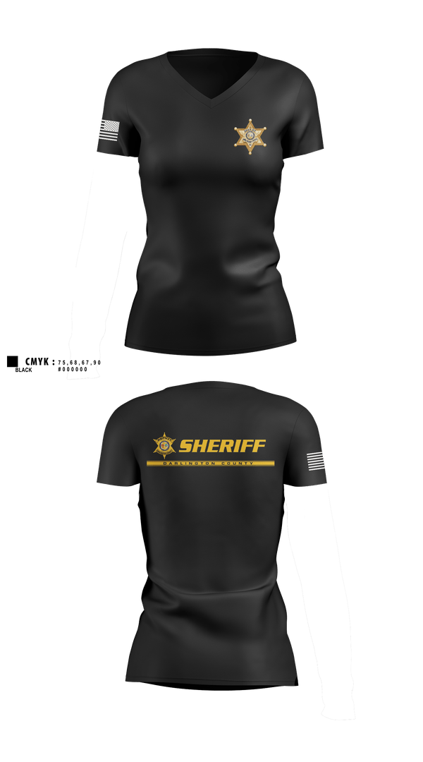 Womens Short Sleeve Vneck Shirt, Darlington County Sheriffs Office, Police, Teamtime, Team time, sublimation, custom sports apparel, team uniforms, spirit wear, spiritwear, sports uniforms, custom shirts, team store, custom team store, fundraiser sports, apparel fundraiser