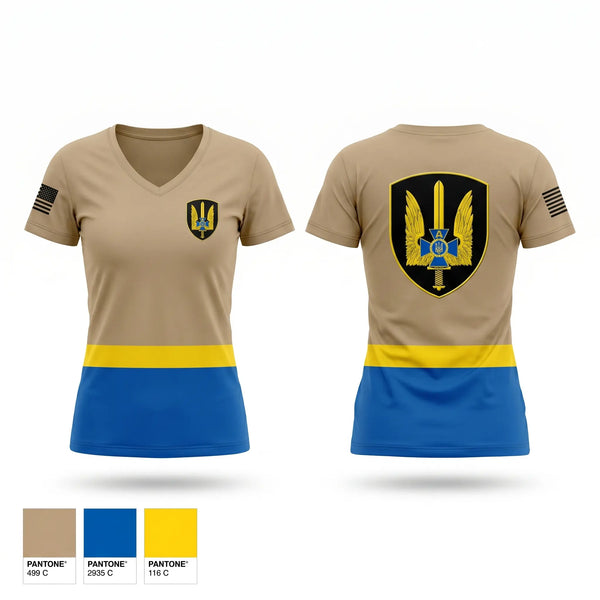 Womens Short Sleeve Vneck Shirt, ЦЕНТР СПЕЦІАЛЬНИХ ОПЕРАЦІЙ «А» СЛУЖБИ БЕЗПЕКИ УКРАЇНИ, Army, Teamtime, Team time, sublimation, custom sports apparel, team uniforms, spirit wear, spiritwear, sports uniforms, custom shirts, team store, custom team store, fundraiser sports, apparel fundraiser