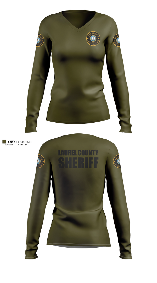 Womens Long Sleeve Vneck Shirt, Laurel county sheriffs, Police, Teamtime, Team time, sublimation, custom sports apparel, team uniforms, spirit wear, spiritwear, sports uniforms, custom shirts, team store, custom team store, fundraiser sports, apparel fundraiser