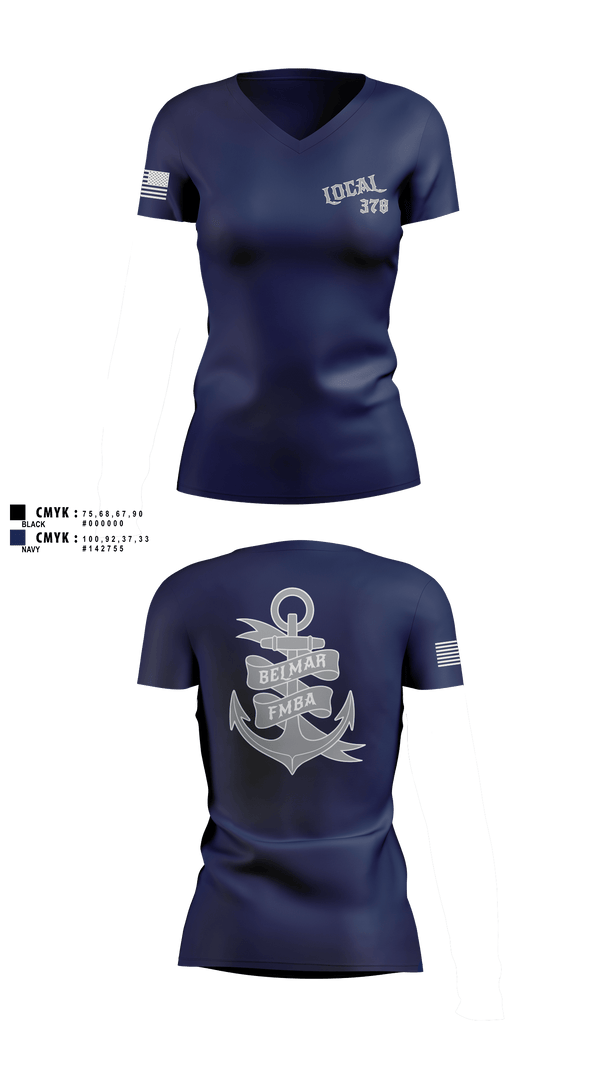 Womens Short Sleeve Vneck Shirt, Belmar Ems 378, EMS/EMT, Teamtime, Team time, sublimation, custom sports apparel, team uniforms, spirit wear, spiritwear, sports uniforms, custom shirts, team store, custom team store, fundraiser sports, apparel fundraiser