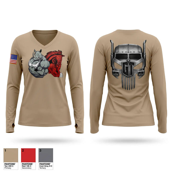 Womens Long Sleeve Vneck Shirt, 801 REDHORSE TRAINING, Air Force, Teamtime, Team time, sublimation, custom sports apparel, team uniforms, spirit wear, spiritwear, sports uniforms, custom shirts, team store, custom team store, fundraiser sports, apparel fundraiser