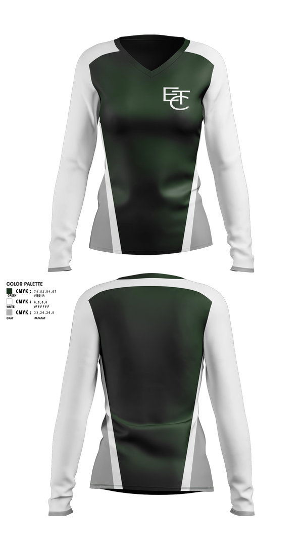 Womens Long Sleeve Vneck Shirt, Endeavour Training Club, , Teamtime, Team time, sublimation, custom sports apparel, team uniforms, spirit wear, spiritwear, sports uniforms, custom shirts, team store, custom team store, fundraiser sports, apparel fundraiser
