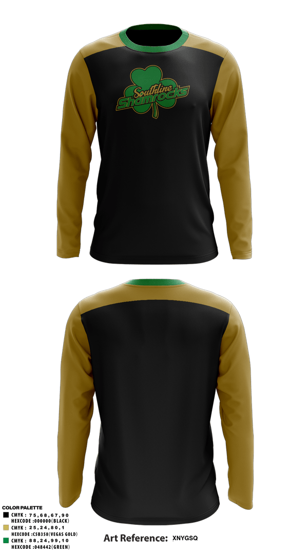 Long Sleeve Performance Shirt, 11U Southline Shamrocks, Baseball, Teamtime, Team time, sublimation, custom sports apparel, team uniforms, spirit wear, spiritwear, sports uniforms, custom shirts, team store, custom team store, fundraiser sports, apparel fundraiser