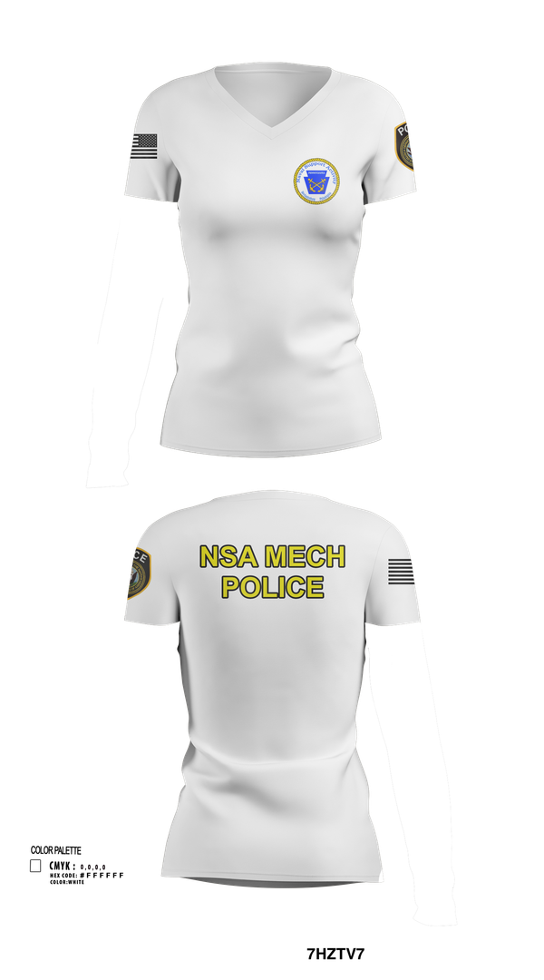 Womens Short Sleeve Vneck Shirt, NSA Mechanicsburg, , Teamtime, Team time, sublimation, custom sports apparel, team uniforms, spirit wear, spiritwear, sports uniforms, custom shirts, team store, custom team store, fundraiser sports, apparel fundraiser