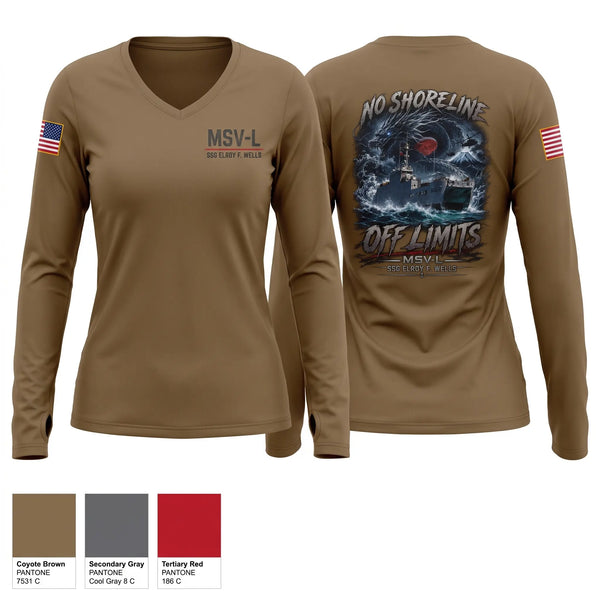 Womens Long Sleeve Vneck Shirt, MSV(L) 01, Army, Teamtime, Team time, sublimation, custom sports apparel, team uniforms, spirit wear, spiritwear, sports uniforms, custom shirts, team store, custom team store, fundraiser sports, apparel fundraiser