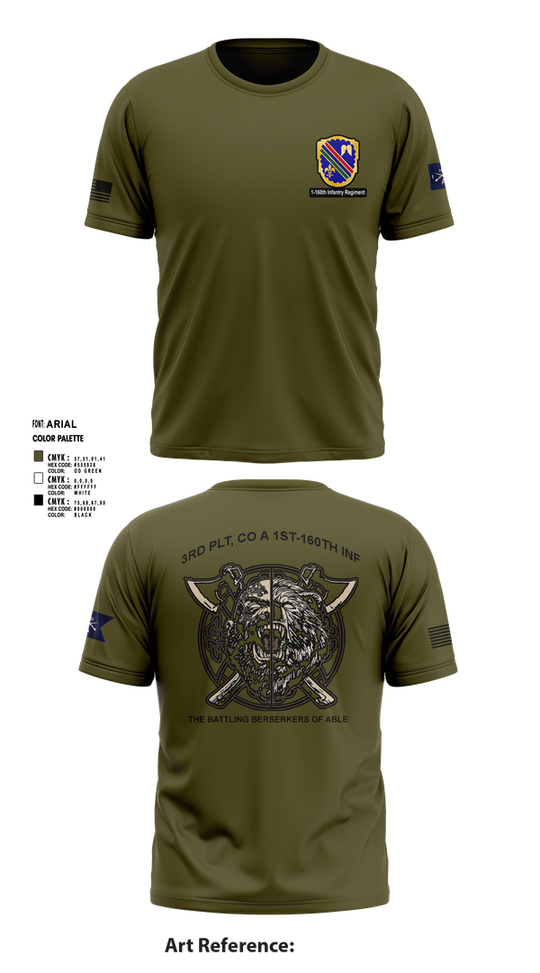 Short Sleeve Performance Shirt, Co A, 1st-160th INF, 79th IBCT, , Teamtime, Team time, sublimation, custom sports apparel, team uniforms, spirit wear, spiritwear, sports uniforms, custom shirts, team store, custom team store, fundraiser sports, apparel fundraiser