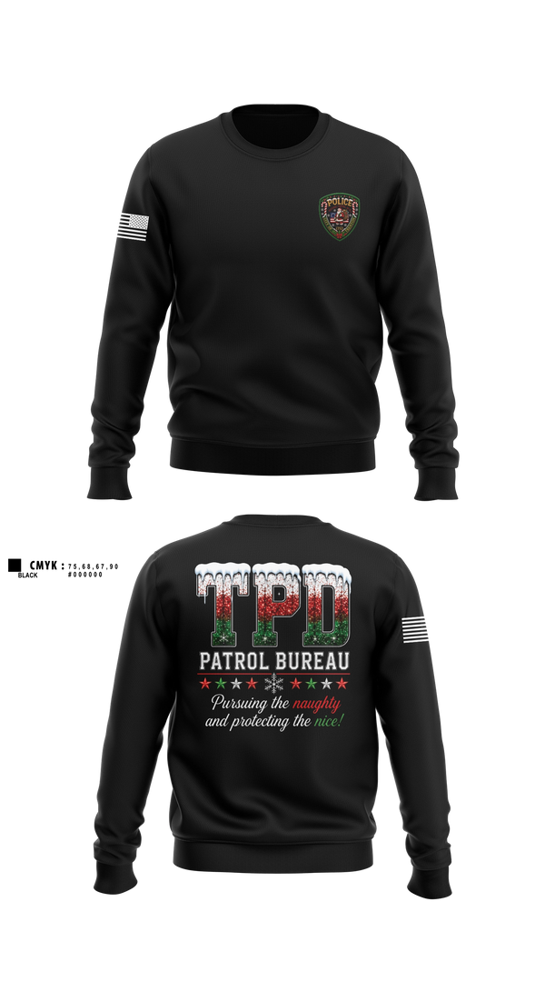 Crew Neck Sweatshirt, Patrol Bureau, Police, Teamtime, Team time, sublimation, custom sports apparel, team uniforms, spirit wear, spiritwear, sports uniforms, custom shirts, team store, custom team store, fundraiser sports, apparel fundraiser