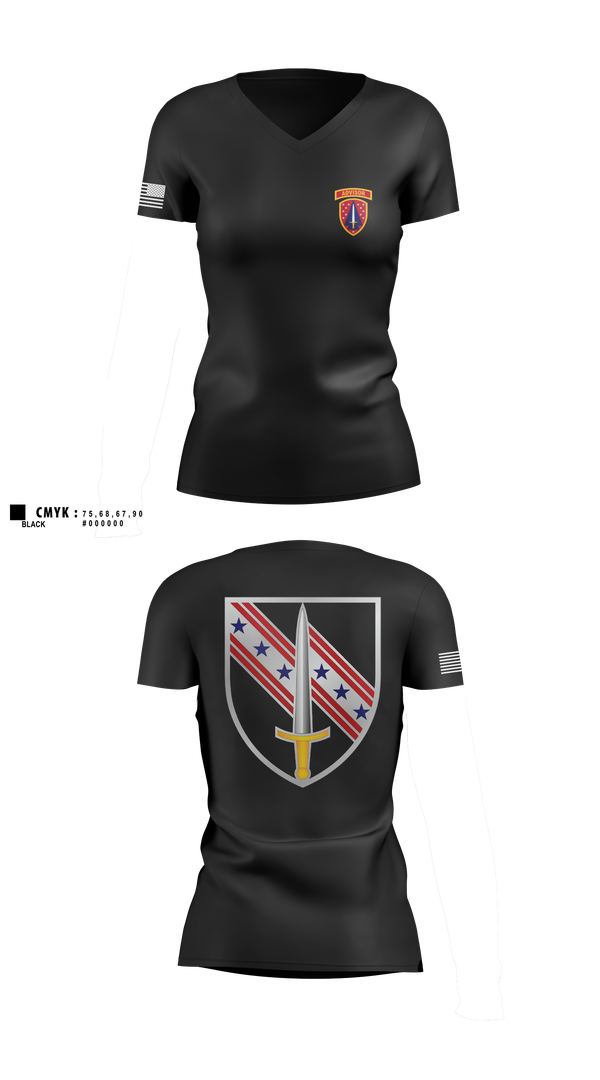 Womens Short Sleeve Vneck Shirt, 6/54th SFAB, National Guard, Teamtime, Team time, sublimation, custom sports apparel, team uniforms, spirit wear, spiritwear, sports uniforms, custom shirts, team store, custom team store, fundraiser sports, apparel fundraiser