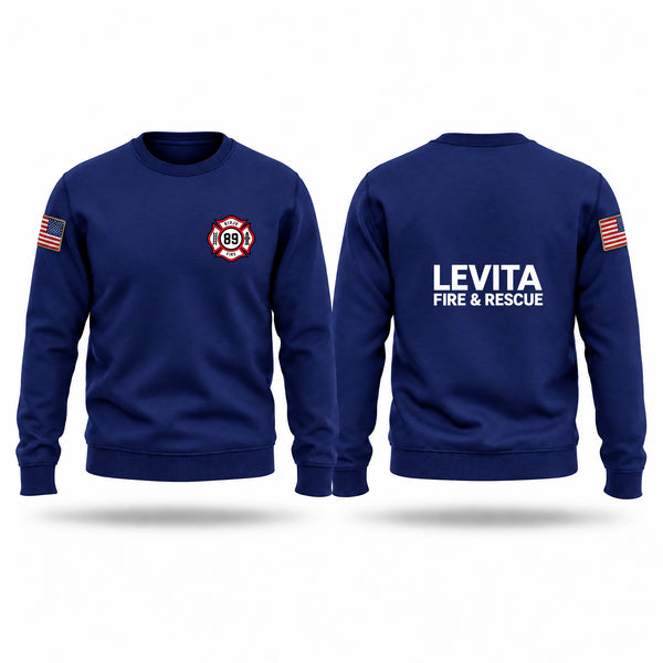 Crew Neck Sweatshirt, Levita VFD station 89, Fire Department, Teamtime, Team time, sublimation, custom sports apparel, team uniforms, spirit wear, spiritwear, sports uniforms, custom shirts, team store, custom team store, fundraiser sports, apparel fundraiser