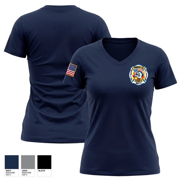 Womens Short Sleeve Vneck Shirt, Yonkers Fire Department, Fire Department, Teamtime, Team time, sublimation, custom sports apparel, team uniforms, spirit wear, spiritwear, sports uniforms, custom shirts, team store, custom team store, fundraiser sports, apparel fundraiser