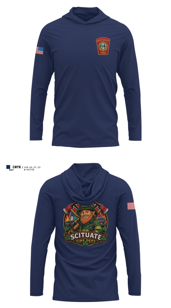 Long Sleeve Hooded Sun Shirt, Scituate Fire Department, Fire Department, Teamtime, Team time, sublimation, custom sports apparel, team uniforms, spirit wear, spiritwear, sports uniforms, custom shirts, team store, custom team store, fundraiser sports, apparel fundraiser
