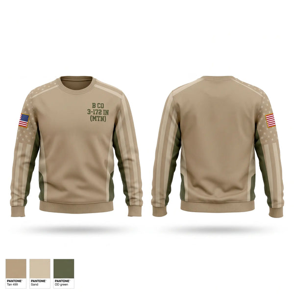 Crew Neck Sweatshirt, B CO 3-172 IN (MTN), National Guard, Teamtime, Team time, sublimation, custom sports apparel, team uniforms, spirit wear, spiritwear, sports uniforms, custom shirts, team store, custom team store, fundraiser sports, apparel fundraiser
