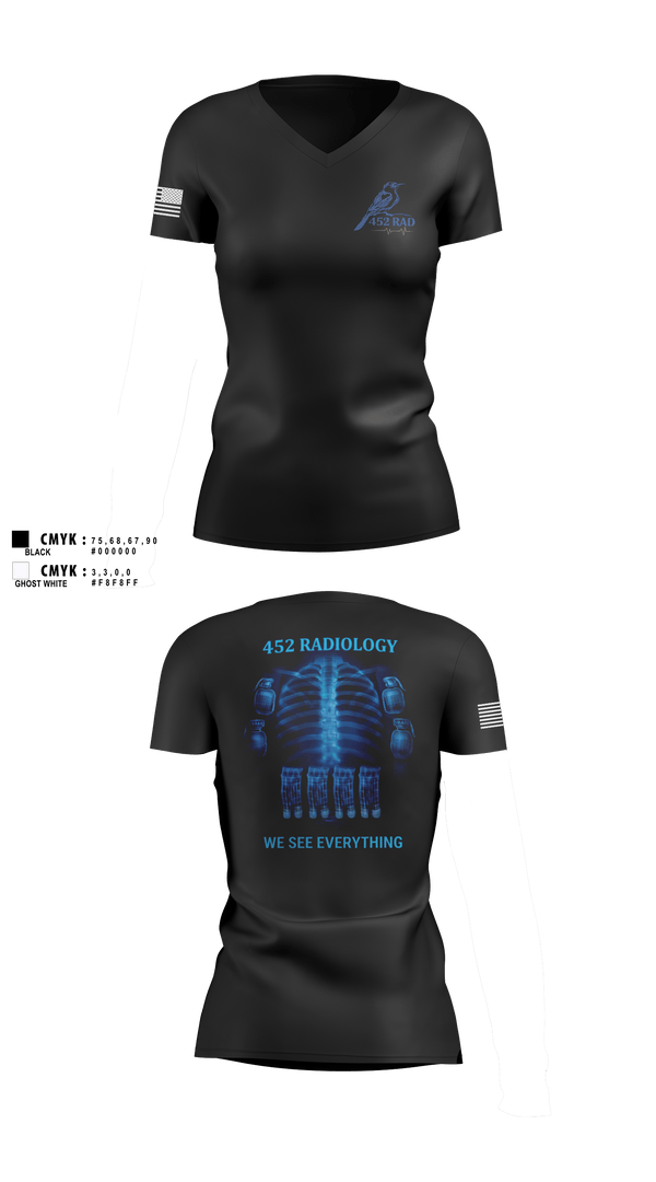 Womens Short Sleeve Vneck Shirt, 452 MED DET, Army, Teamtime, Team time, sublimation, custom sports apparel, team uniforms, spirit wear, spiritwear, sports uniforms, custom shirts, team store, custom team store, fundraiser sports, apparel fundraiser