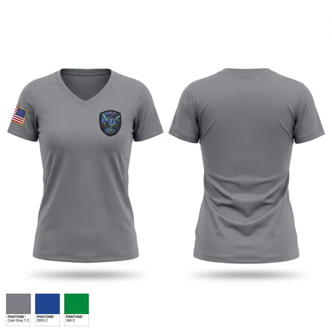 Womens Short Sleeve Vneck Shirt, Hurley Ambulance Service, EMS/EMT, Teamtime, Team time, sublimation, custom sports apparel, team uniforms, spirit wear, spiritwear, sports uniforms, custom shirts, team store, custom team store, fundraiser sports, apparel fundraiser