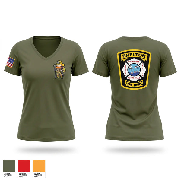 Womens Short Sleeve Vneck Shirt, Echo Hose H&L Co. 1, Fire Department, Teamtime, Team time, sublimation, custom sports apparel, team uniforms, spirit wear, spiritwear, sports uniforms, custom shirts, team store, custom team store, fundraiser sports, apparel fundraiser