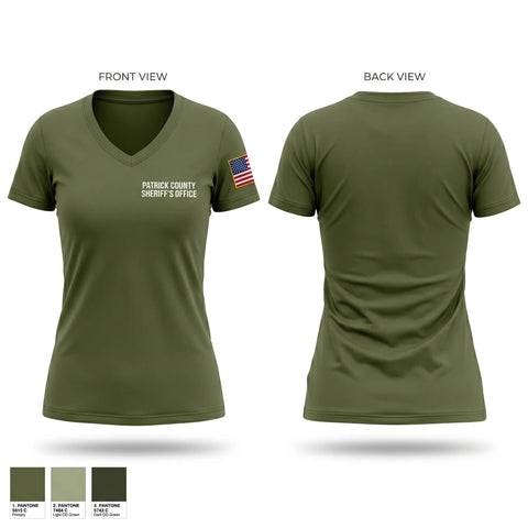 Womens Short Sleeve Vneck Shirt, Patrick County Sheriff’s Office, Police, Teamtime, Team time, sublimation, custom sports apparel, team uniforms, spirit wear, spiritwear, sports uniforms, custom shirts, team store, custom team store, fundraiser sports, apparel fundraiser