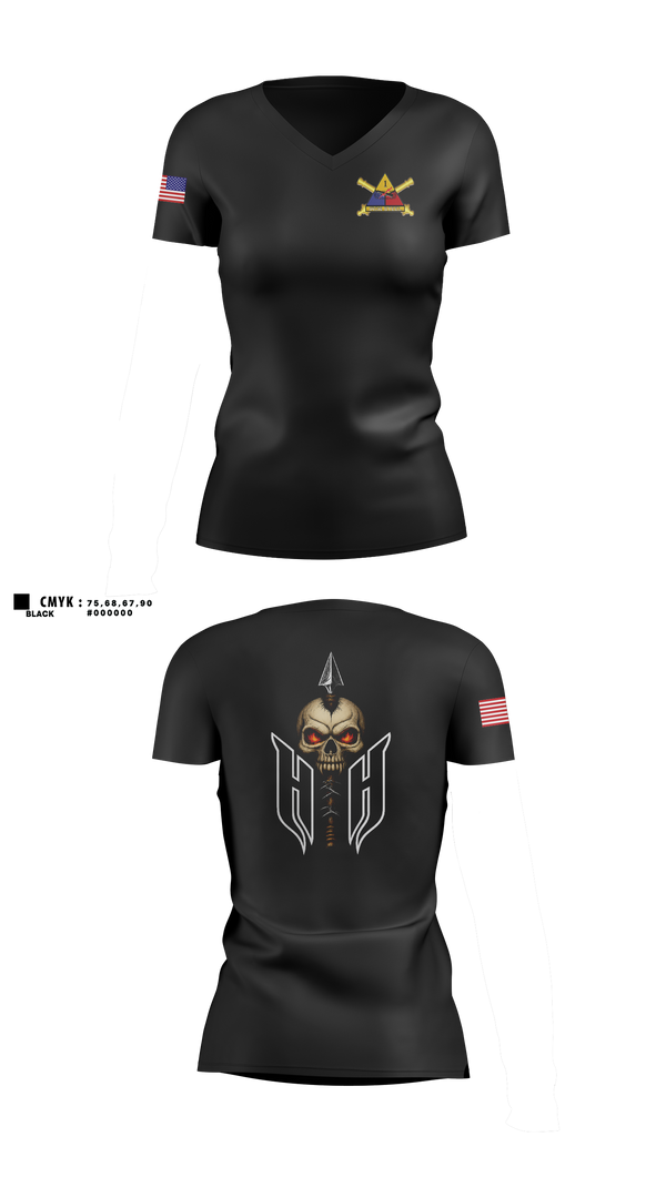 Womens Short Sleeve Vneck Shirt, 1AD DIVARTY HHB, Army, Teamtime, Team time, sublimation, custom sports apparel, team uniforms, spirit wear, spiritwear, sports uniforms, custom shirts, team store, custom team store, fundraiser sports, apparel fundraiser