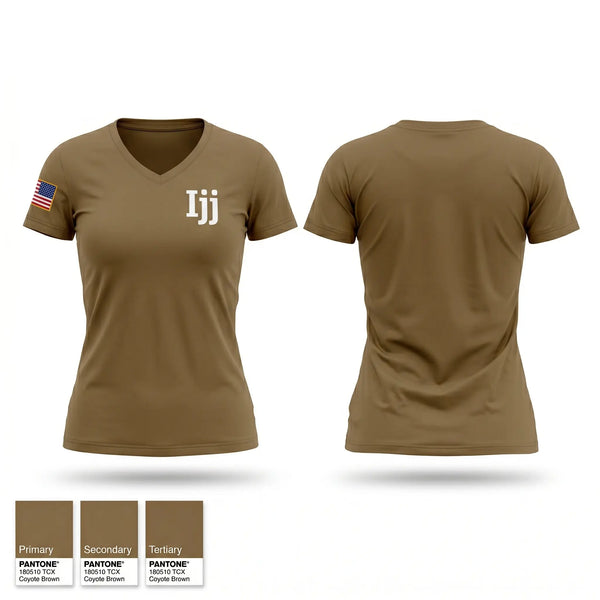 Womens Short Sleeve Vneck Shirt, Ijj, Army, Teamtime, Team time, sublimation, custom sports apparel, team uniforms, spirit wear, spiritwear, sports uniforms, custom shirts, team store, custom team store, fundraiser sports, apparel fundraiser