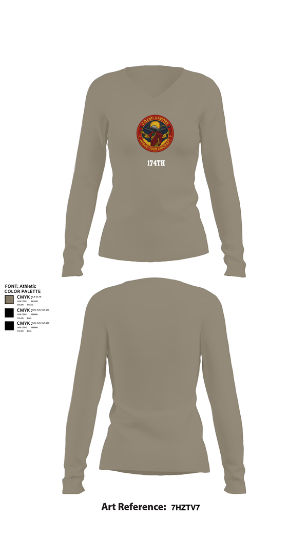 Womens Long Sleeve Vneck Shirt, 174th, , Teamtime, Team time, sublimation, custom sports apparel, team uniforms, spirit wear, spiritwear, sports uniforms, custom shirts, team store, custom team store, fundraiser sports, apparel fundraiser
