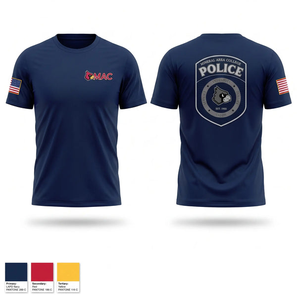 Short Sleeve Performance Shirt, Mineral Area College Police, Police, Teamtime, Team time, sublimation, custom sports apparel, team uniforms, spirit wear, spiritwear, sports uniforms, custom shirts, team store, custom team store, fundraiser sports, apparel fundraiser