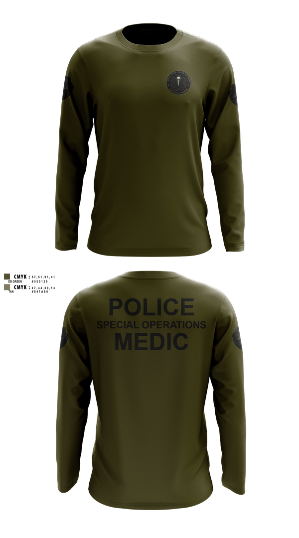 Long Sleeve Performance Shirt, Muscogee Nation Police Tactical Medical team, Police, Teamtime, Team time, sublimation, custom sports apparel, team uniforms, spirit wear, spiritwear, sports uniforms, custom shirts, team store, custom team store, fundraiser sports, apparel fundraiser
