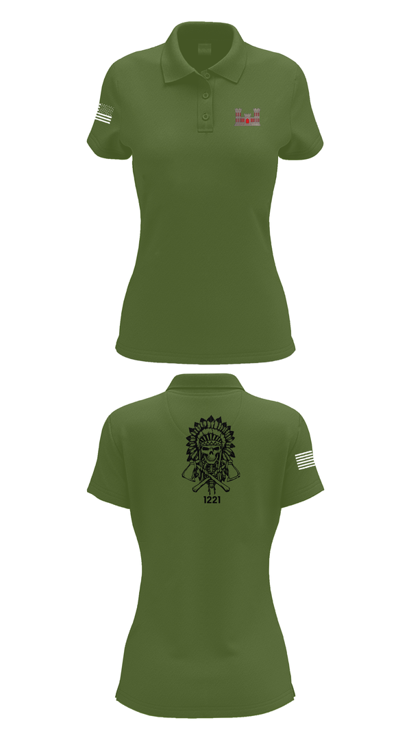 Womens Short Sleeve Performance Polo, 1221st Route Clearance Co., National Guard, Teamtime, Team time, sublimation, custom sports apparel, team uniforms, spirit wear, spiritwear, sports uniforms, custom shirts, team store, custom team store, fundraiser sports, apparel fundraiser