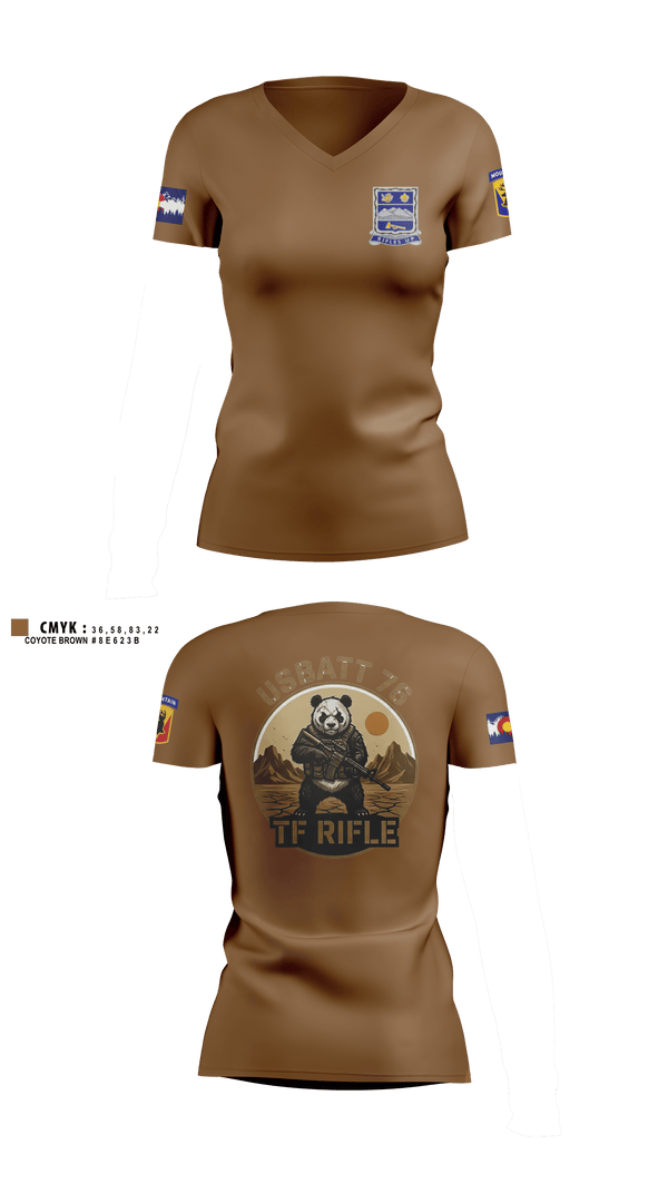 Womens Short Sleeve Vneck Shirt, 1-157th IN BN, National Guard, Teamtime, Team time, sublimation, custom sports apparel, team uniforms, spirit wear, spiritwear, sports uniforms, custom shirts, team store, custom team store, fundraiser sports, apparel fundraiser