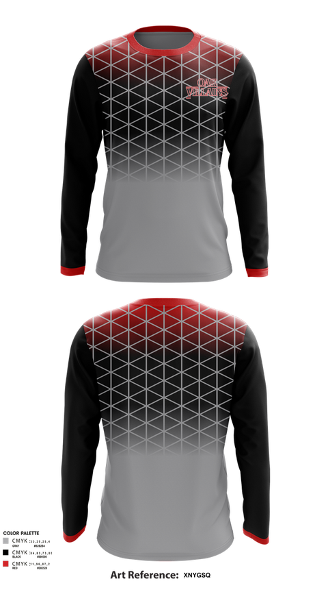 Long Sleeve Performance Shirt, OAK Villains, Men's Basketball, Teamtime, Team time, sublimation, custom sports apparel, team uniforms, spirit wear, spiritwear, sports uniforms, custom shirts, team store, custom team store, fundraiser sports, apparel fundraiser