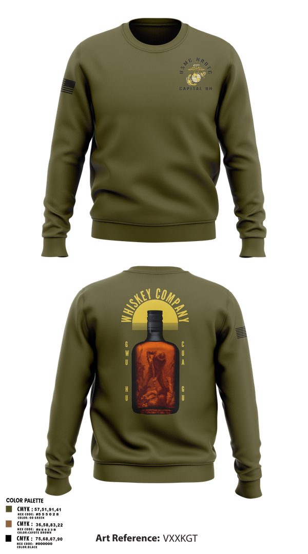 Crew Neck Sweatshirt, GWU NROTC, Marines, Teamtime, Team time, sublimation, custom sports apparel, team uniforms, spirit wear, spiritwear, sports uniforms, custom shirts, team store, custom team store, fundraiser sports, apparel fundraiser