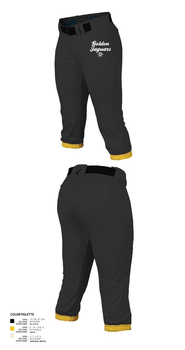 Softball Pants, Golden Jaguars Softball, Softball, Teamtime, Team time, sublimation, custom sports apparel, team uniforms, spirit wear, spiritwear, sports uniforms, custom shirts, team store, custom team store, fundraiser sports, apparel fundraiser