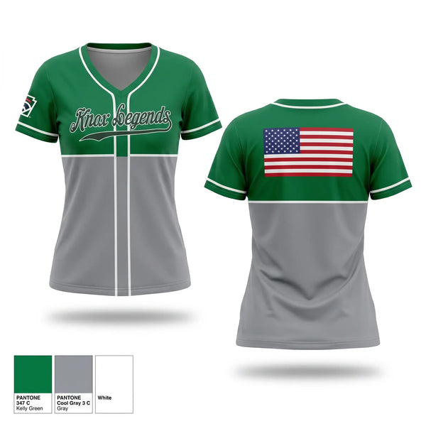Womens Short Sleeve Vneck Shirt, Knox Legends, Baseball, Teamtime, Team time, sublimation, custom sports apparel, team uniforms, spirit wear, spiritwear, sports uniforms, custom shirts, team store, custom team store, fundraiser sports, apparel fundraiser
