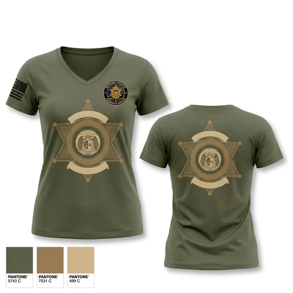 Womens Short Sleeve Vneck Shirt, Howard County Sheriffs Office, Police, Teamtime, Team time, sublimation, custom sports apparel, team uniforms, spirit wear, spiritwear, sports uniforms, custom shirts, team store, custom team store, fundraiser sports, apparel fundraiser