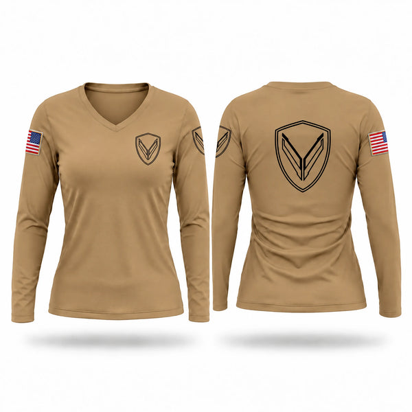 Womens Long Sleeve Vneck Shirt, Submarines, Navy, Teamtime, Team time, sublimation, custom sports apparel, team uniforms, spirit wear, spiritwear, sports uniforms, custom shirts, team store, custom team store, fundraiser sports, apparel fundraiser