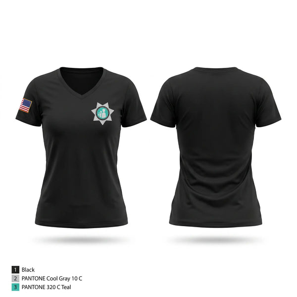 Womens Short Sleeve Vneck Shirt, Polk County School Guardian, Police, Teamtime, Team time, sublimation, custom sports apparel, team uniforms, spirit wear, spiritwear, sports uniforms, custom shirts, team store, custom team store, fundraiser sports, apparel fundraiser