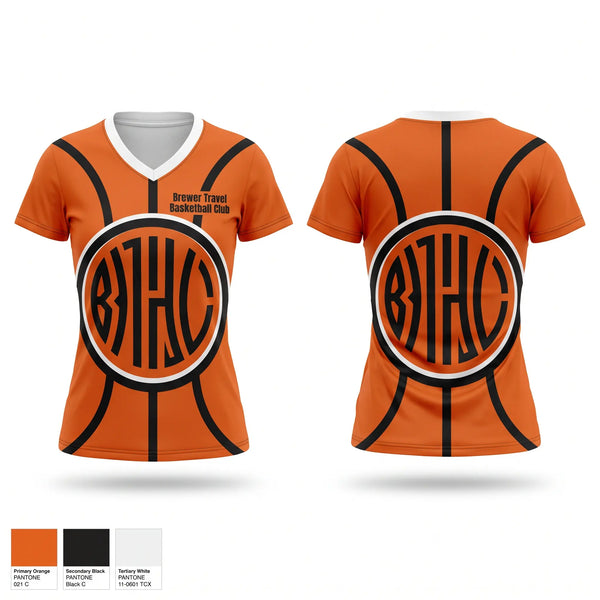 Womens Short Sleeve Vneck Shirt, Brewer Travel Basketball Club, Men's Basketball, Teamtime, Team time, sublimation, custom sports apparel, team uniforms, spirit wear, spiritwear, sports uniforms, custom shirts, team store, custom team store, fundraiser sports, apparel fundraiser