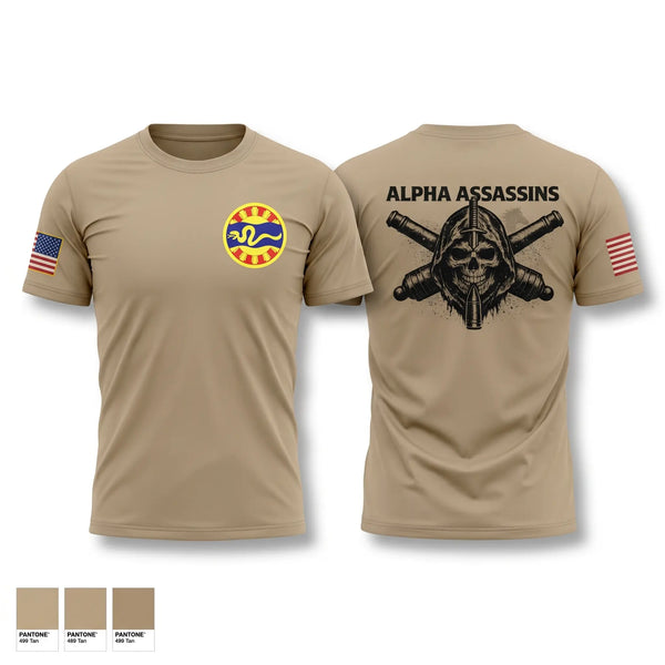 Old School Cotton Feel Shirt, 1-148 FA A Btry, National Guard, Teamtime, Team time, sublimation, custom sports apparel, team uniforms, spirit wear, spiritwear, sports uniforms, custom shirts, team store, custom team store, fundraiser sports, apparel fundraiser