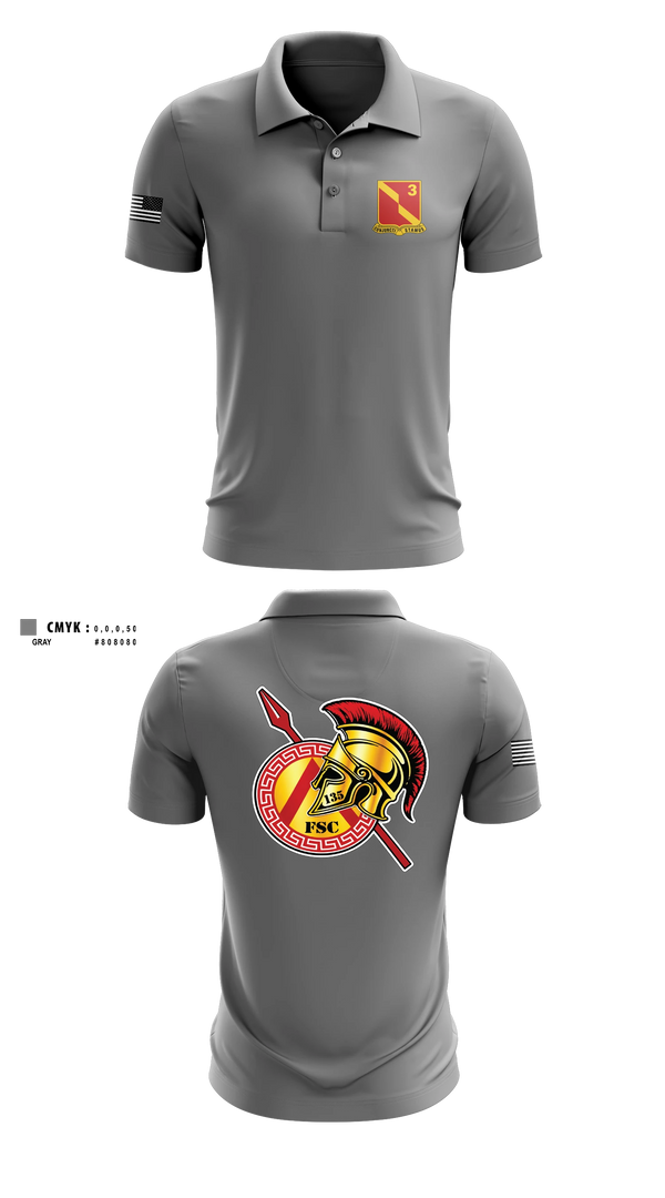 Short Sleeve Performance Polo, 135th FSC, Army, Teamtime, Team time, sublimation, custom sports apparel, team uniforms, spirit wear, spiritwear, sports uniforms, custom shirts, team store, custom team store, fundraiser sports, apparel fundraiser