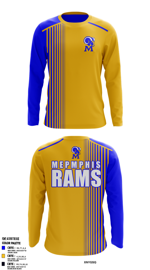Long Sleeve Performance Shirt, Memphis Rams, , Teamtime, Team time, sublimation, custom sports apparel, team uniforms, spirit wear, spiritwear, sports uniforms, custom shirts, team store, custom team store, fundraiser sports, apparel fundraiser