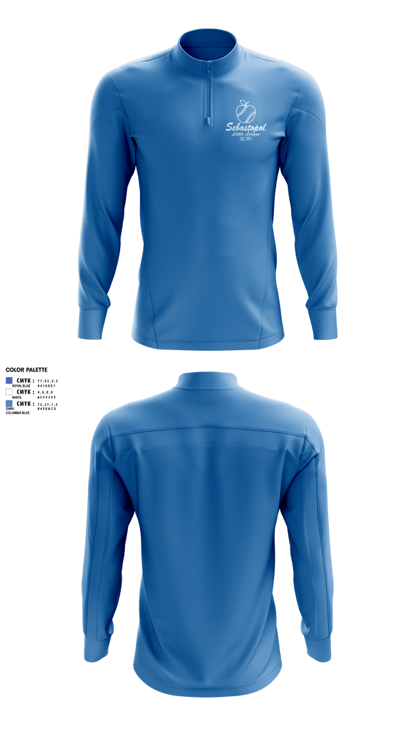 Quarter Zip Jacket, Sebastopol Little League, Baseball, Teamtime, Team time, sublimation, custom sports apparel, team uniforms, spirit wear, spiritwear, sports uniforms, custom shirts, team store, custom team store, fundraiser sports, apparel fundraiser
